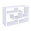 White Convertible Bookcase And Tv Holder - Versatile Geometric Concept, & Particle Board Desk Ample Storage,