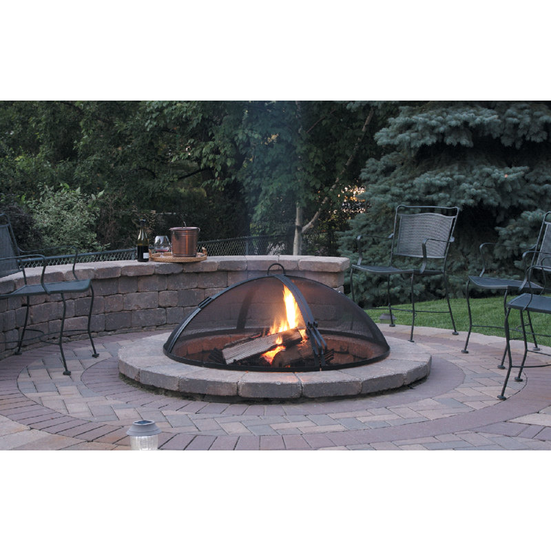 52'' Round Stainless Steel Spark Screen, 17" H x 52" W x 52" D