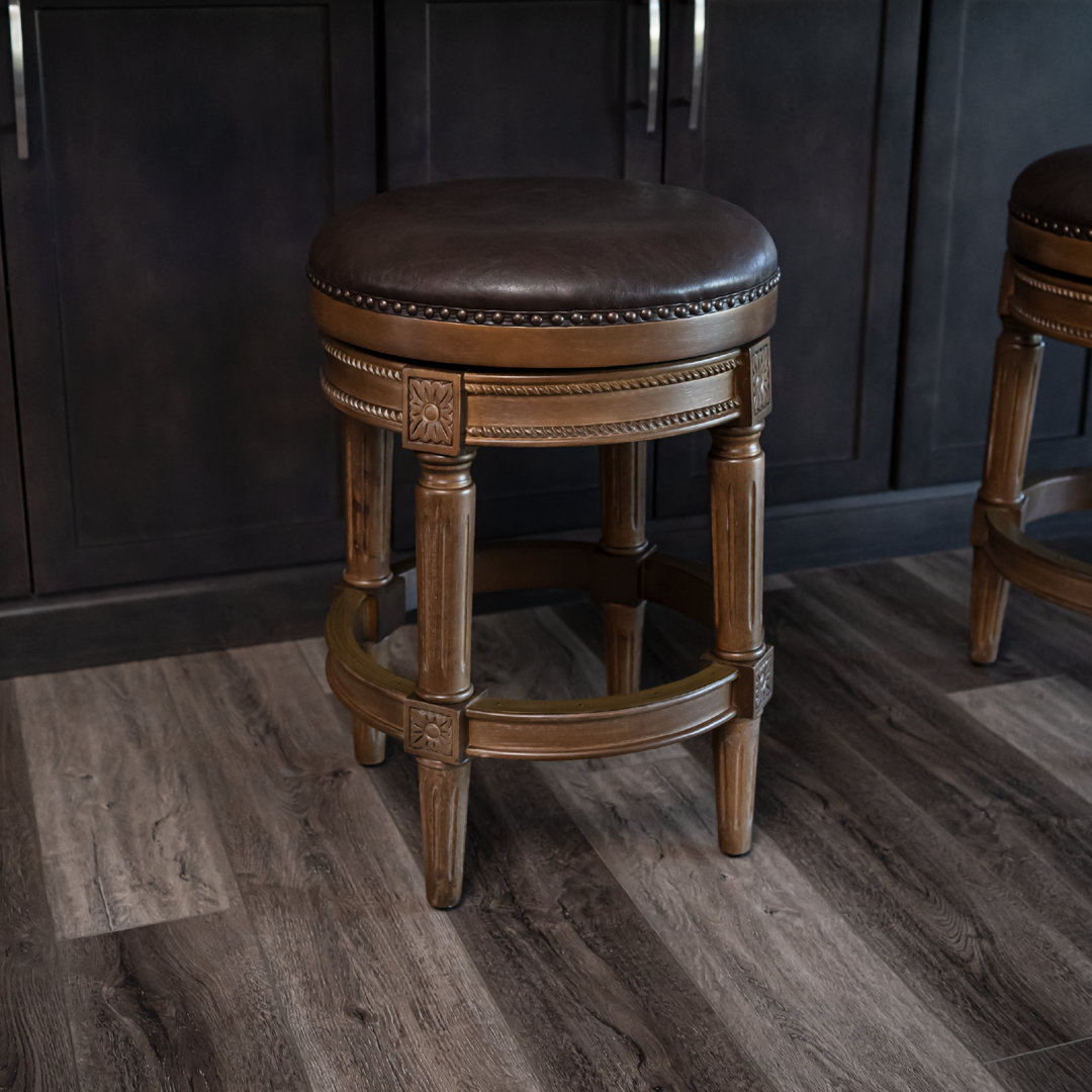 Maven Lane Pullman Backless Swivel Kitchen Stool with Faux Leather Seat Maven Lane