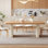 Solid wood oak rectangular dining table