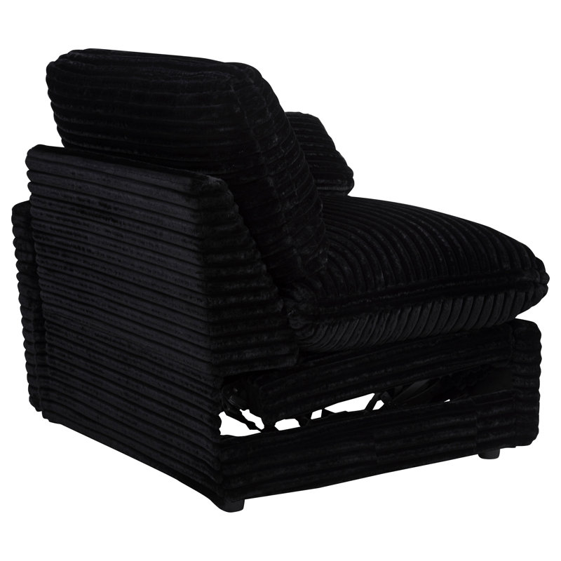Roca Boneless Modular Power Loveseat, Black Corduroy