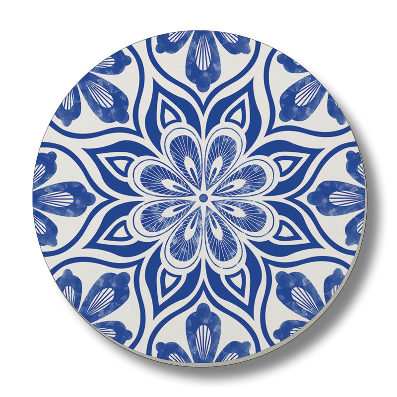 Stoneware Round 4 Piece Coaster Set