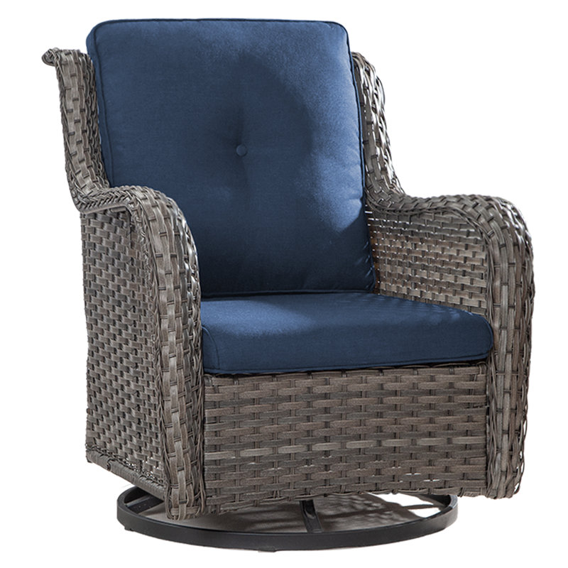 Wildon Home® Pompidou Swivel Patio Chair with Cushions | Wayfair