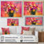Célébration rose des bouquets assortis - Art mural assorti-9364421-9364423-9364426