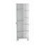 Armoire à porte simple H 62 po, cinq tablettes extérieures, quatre tablettes intérieures, blanc