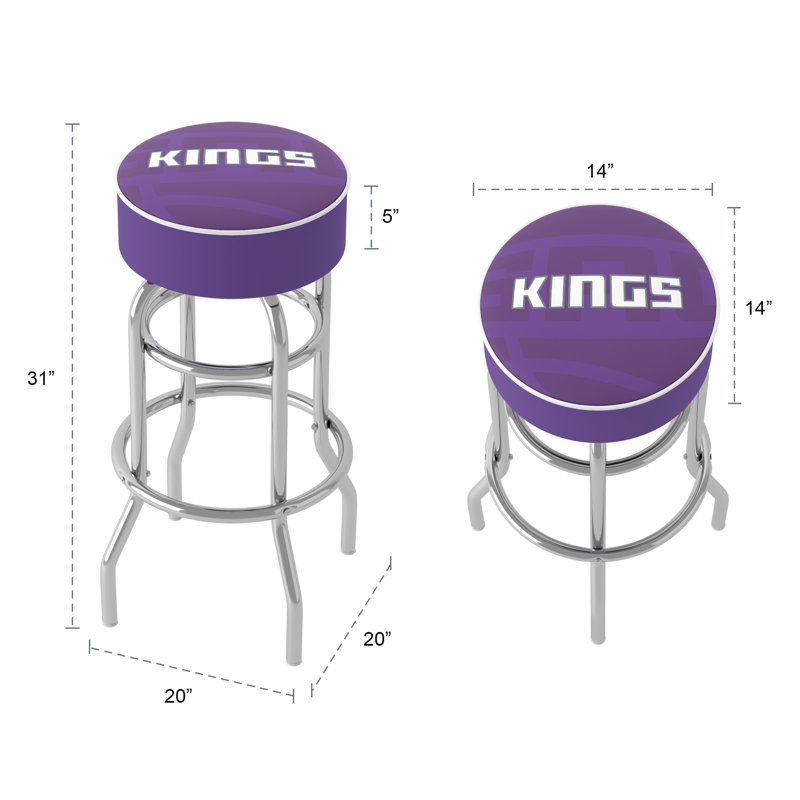Swivel Upholstered Counter Stool with Metal Frame