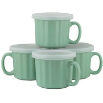 Set of 6 Extra Large JUMBO Clear Glass Coffee Mugs Soup Mugs 450ml