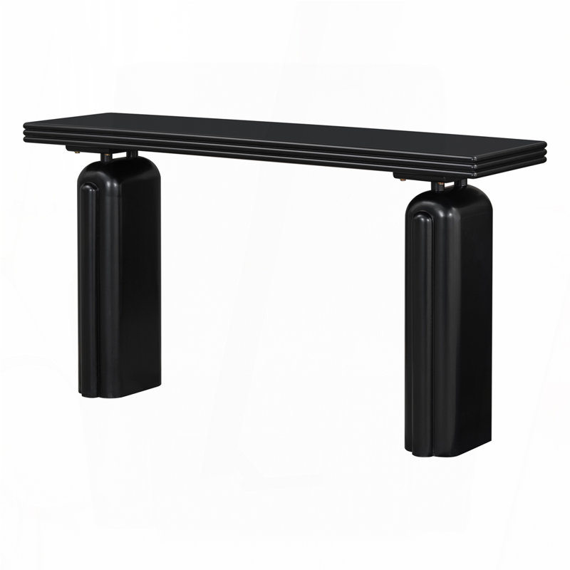 Console élégante et luxueuse en placage d'acacia, Noir