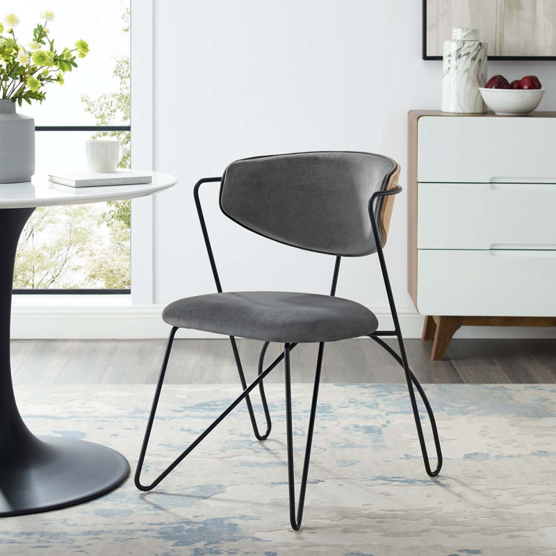 Chaise en velours Performance Prevail, Noir, Or