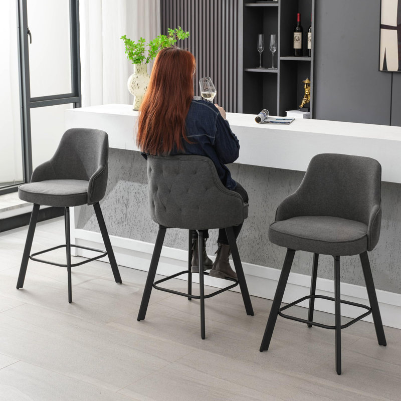 Bar Stools Set of 2/3/4, 26/30" Swivel High Back Stools