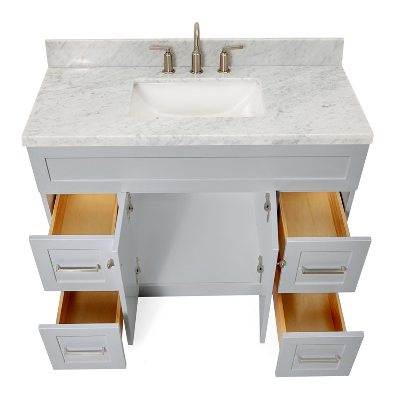 Ensemble de meuble-lavabo simple 43 po Hamlet, gris