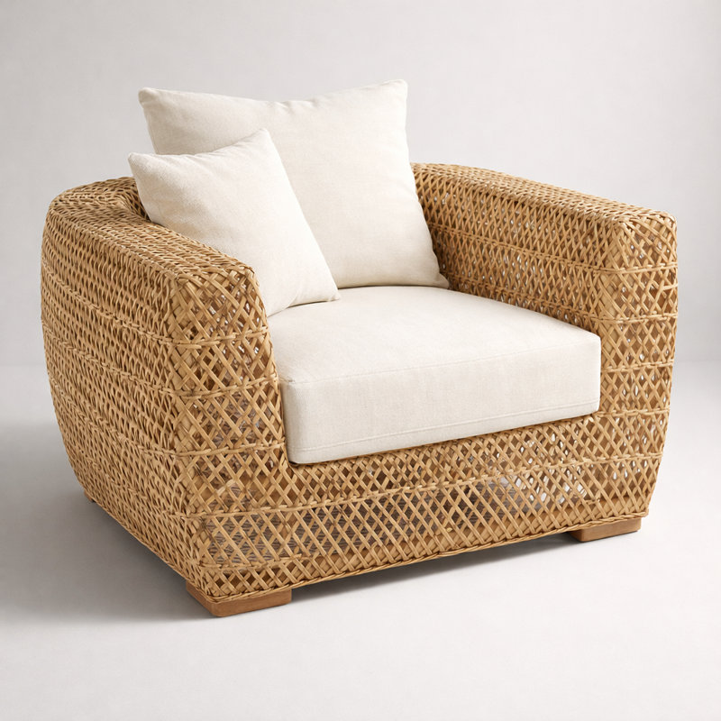 Sumatra 45" Wide Lounge Chair, Beige