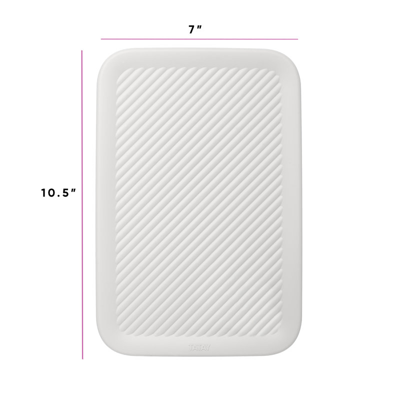 Couvercle de rangement en plastique nervuré, Blanc, H 0,15 po x l 11 po x P 7 po