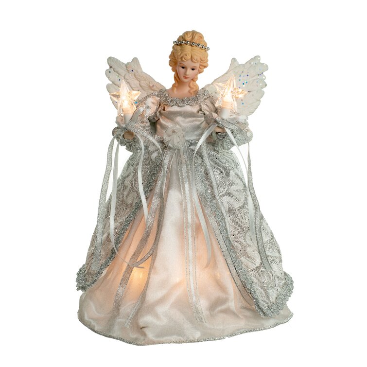 Home Accents Holiday Silver and Gold Angel Christmas Tree Topper