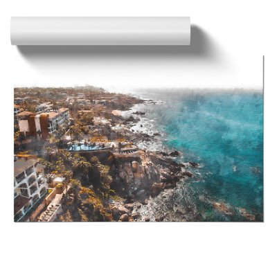 The Cabo San Lucas Skyline in Mexico Painting - Frameless Print
