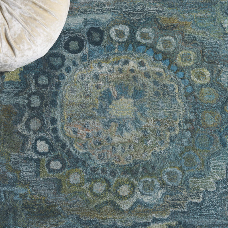 Maglena Hand Tufted Performance Southwestern Rug, Square 3'