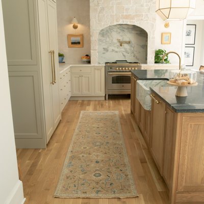 Tapis beige / multicolore en laine noué à la main Presley
