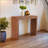 Elegant Natural Wood Grain Bar Table-50 Inches Long, a Practical Choice for Modern Homes.Wood Grain Texture Sticker,Equipped With Two Drawers.Serving As A Bar Table Or A Desk.-845351983