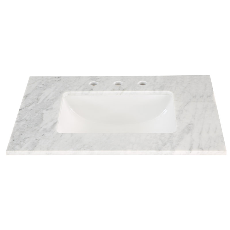 Markham 30'' W Single Vanity, Cashmere Gray, Carrara Marble, Brushed Nickel