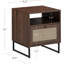 Table de chevet avec rangement, table de bout décorative en rotin, tablette réglable, conception compacte pour les petits espaces