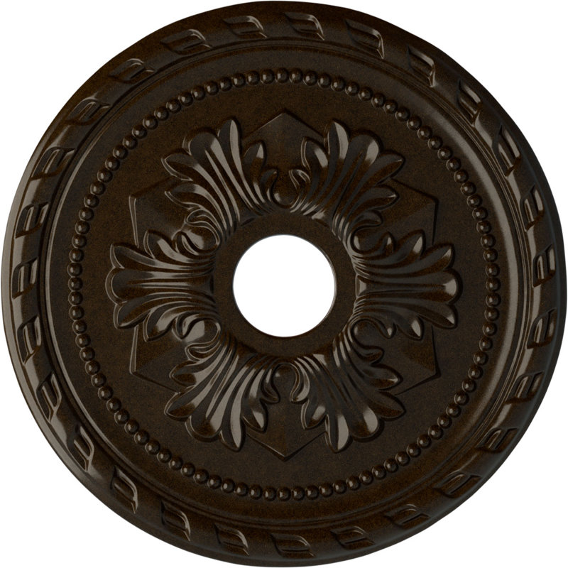 20 médaillons de plafond Palmetto de 20 7/8 po x 3 5/8 po x P 1 5/8 po (convient aux auvents de 5 po ou moins), Bronze