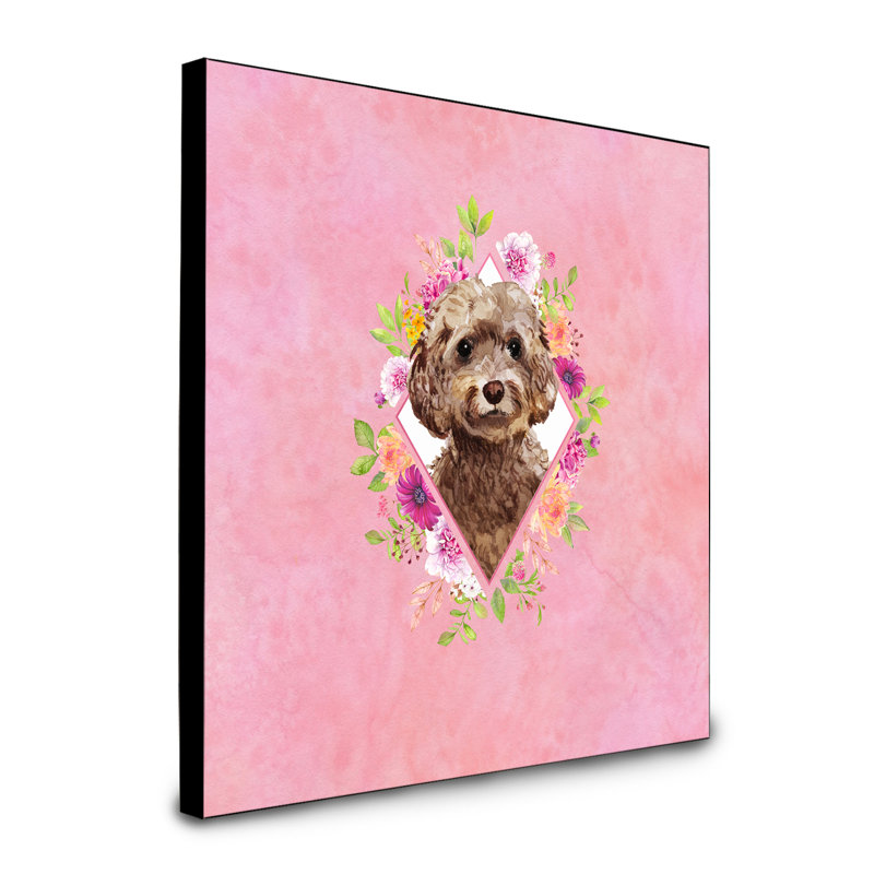 Panneau mural Dollman Flowers, Rose, Cockapoo chocolat