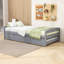 Lit plateforme simple avec lit gigogne coulissant simple et tête de lit, pied de lit-627098404