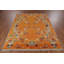 Tapis indien floral en laine à motif floral orange 8 x 10