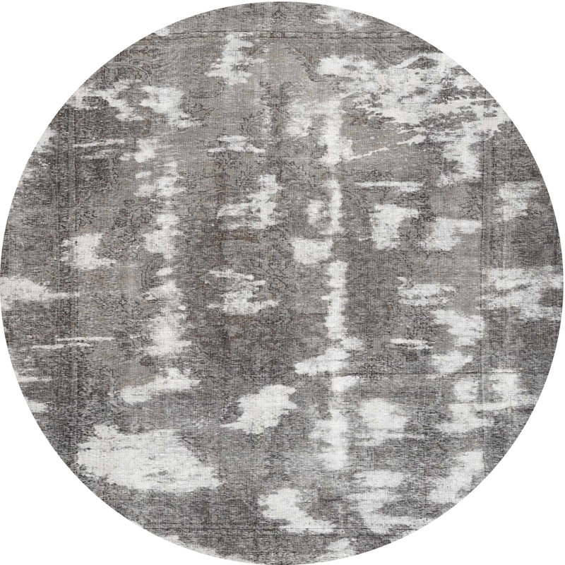Tapis contemporain gris, Rond 4 pi