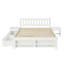 [135×190cm] 4ft6 Double Wooden Storage Bed with Bedside Table, 2 Under-Bed Drawers & Storage Compartments