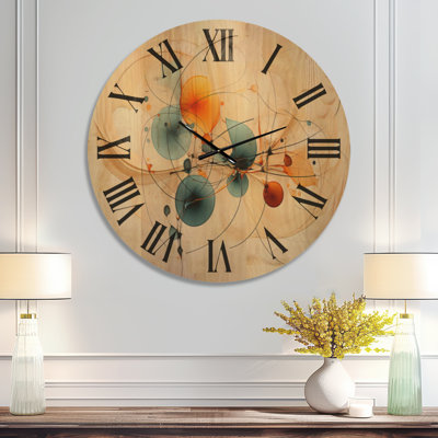 Line Art Conceptual Abstracts II - Très grande horloge murale Mid-Century