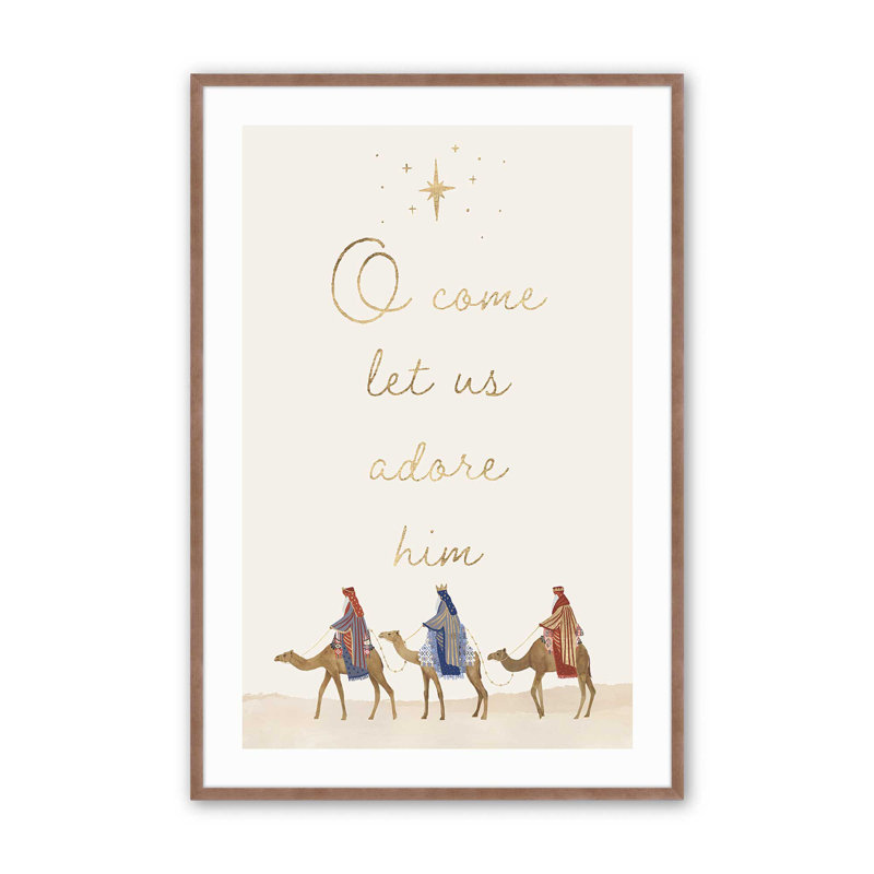 Wise Men Journey, reproduction dans un cadre, Encadré rose poudre, H 11 po x l 9 po