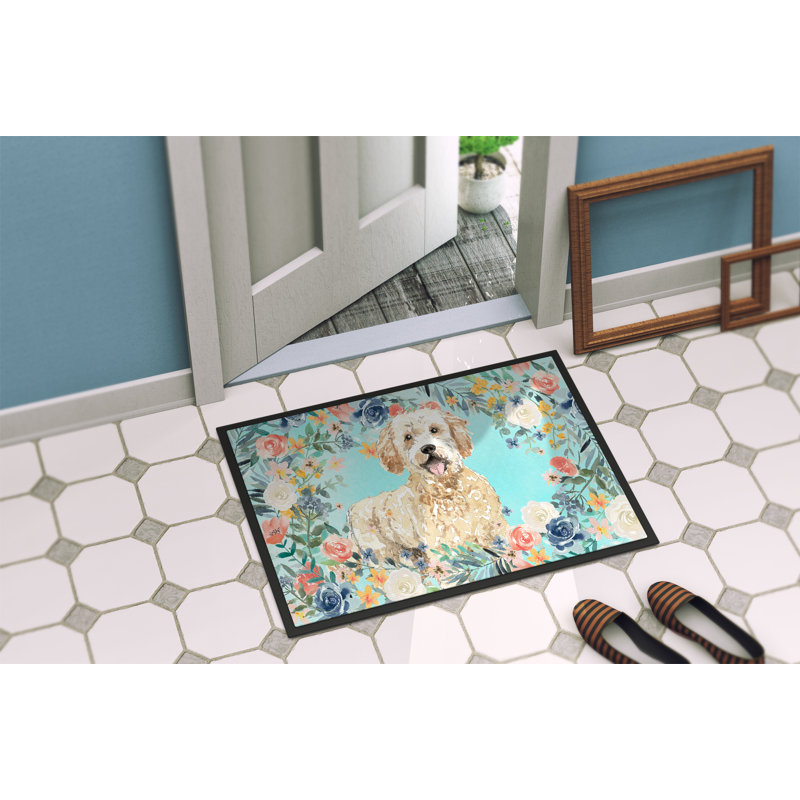 36 po x 24 po tapis de porte extérieur antidérapant Wimer, Goldendoodle