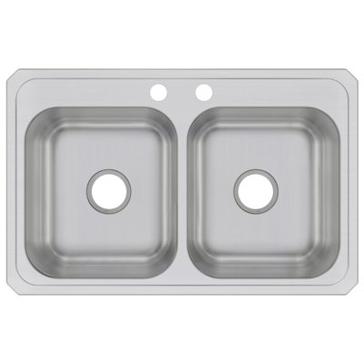 Celebrity 33" L x 21" W Double Basin Drop-in Kitchen Sink