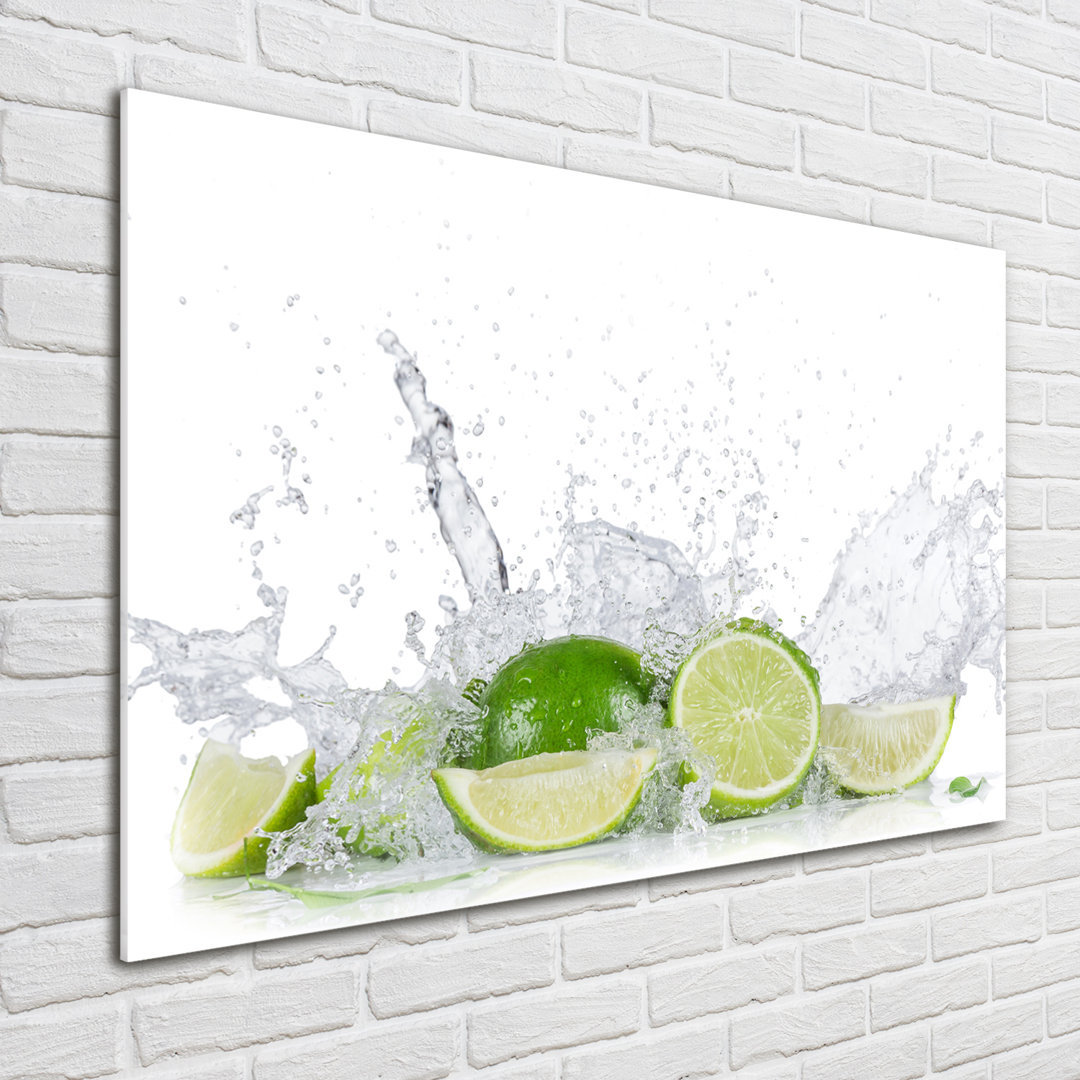 Glasbild Limes And Water