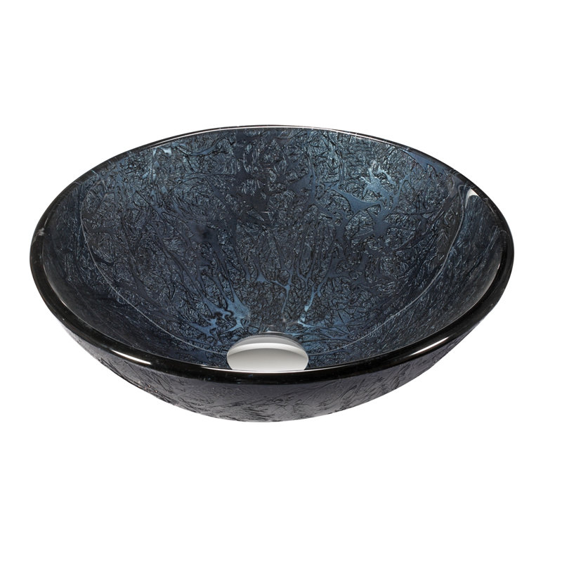 Legion Furniture 17.7'' Dark Blue Glass Circular Bathroom Sink