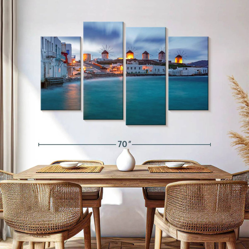 Gillard Mykonos Seaside Windmills, H 42 po x l 68 po