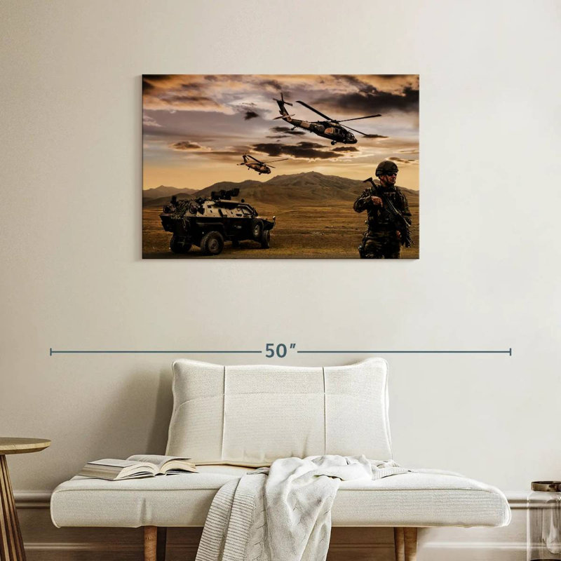 Military Operation, 24" H x 36" W