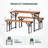 44 In.Rectangle Wood Picnic Table With Bench Seats 4 People-39160003
