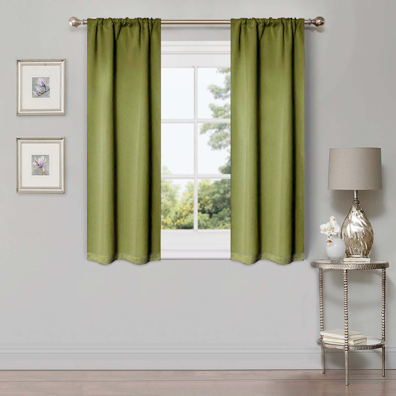 Paire de rideaux obscurcissant avec œillets Millendon, Sauge, L 26 po x L 63 po