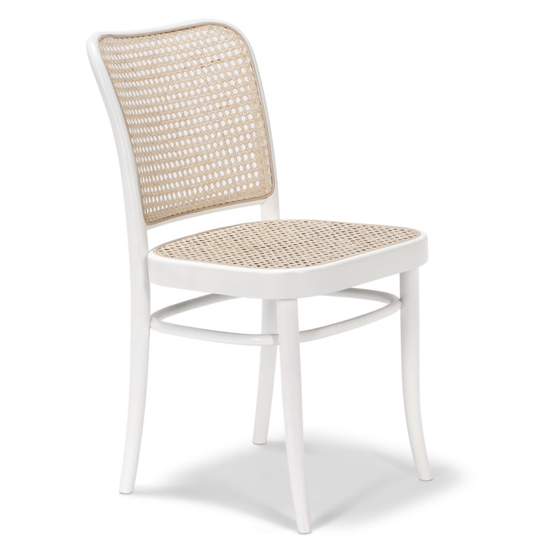Chaise d’appoint en bois massif Delozier, Blanc