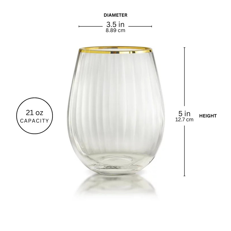 Gold Rocher Stemless Wine Glass