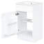 Lavabo de meuble-lavabo 18 po. Armoire blanche à conception peu encombrante. Lavabo en céramique facile à nettoyer. Tablette de porte et tablette réglable. Pratique. Entretien.-1636231215