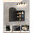 16x24 inch Surface or Recessed Mount Medicine Cabinet Mirror with Vintage Bronze Carving & Hand-Painted Aluminum Frame, All-Metal Construction, 2 Shelves, Arched Mirror for Bathroom, Entryway, Hallway-1896344507