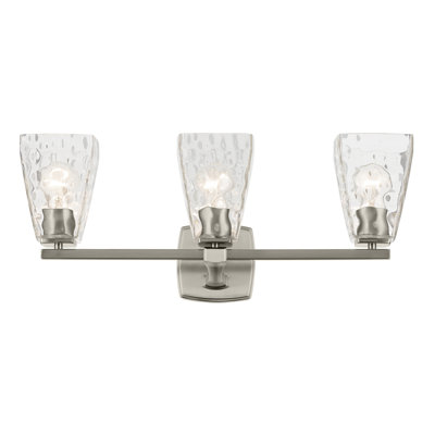23.75" 3-Light Vanity Light with Water Glass