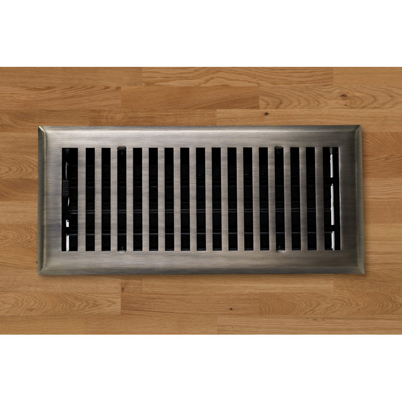 4 x 14 Polished Brass Contemporary Vent Cover with Adjustable Dampers