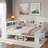 L-shaped Daybed With Storage Cabinets, Shoe Cabinet And Usb Ports-977011857