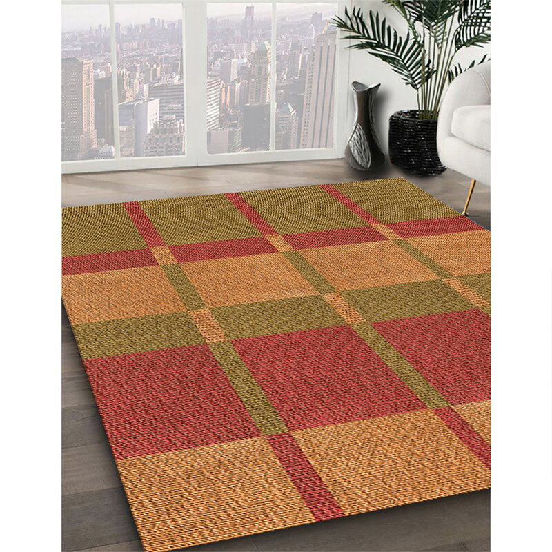 Tapis 100% à motifs lavables à la machine 2989WWS-Pat1102-ORG, Rectangle 5 pi x 7 pi
