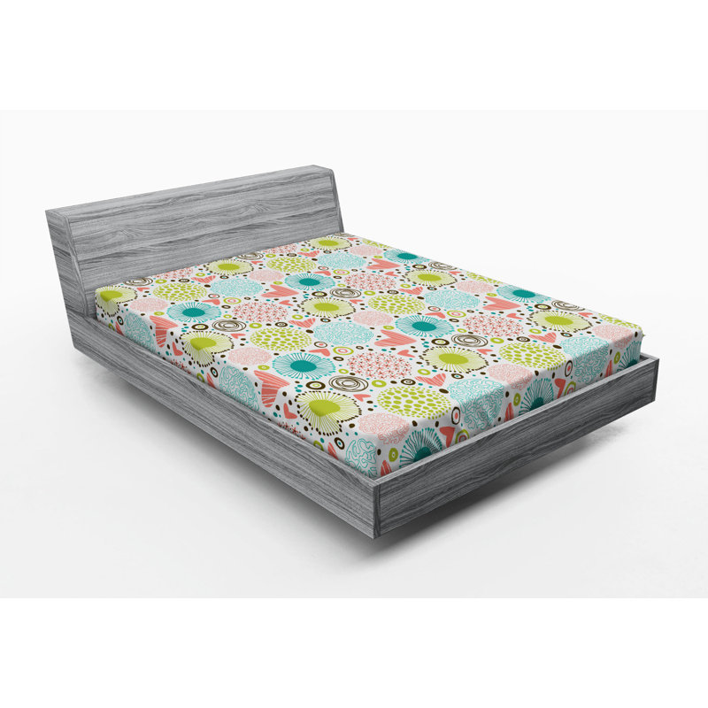Microfiber Floral Fitted Sheet, Full Fitted Sheet