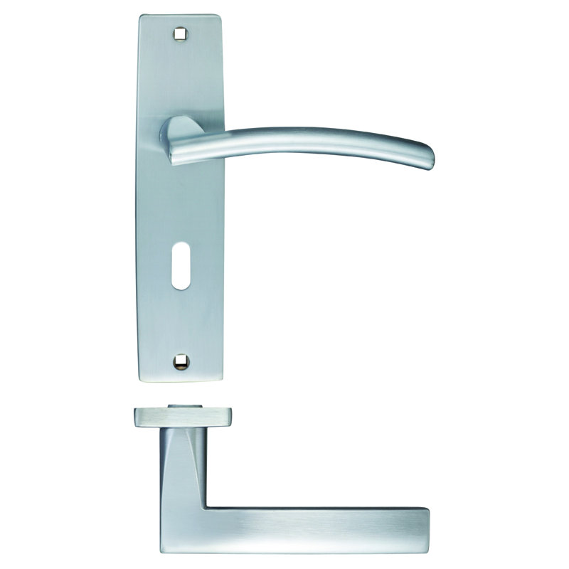 Amalfi Latch Door Handle, Satin Chrome